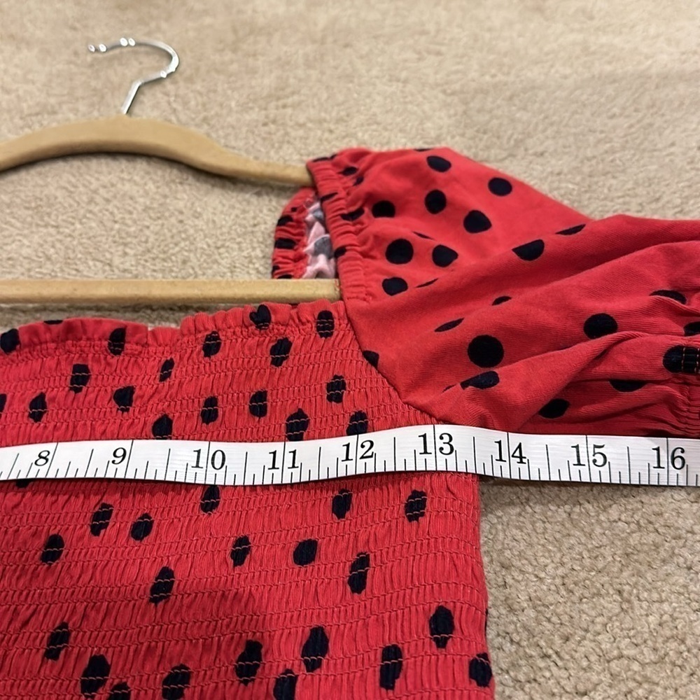 Anthropologie Dolan brand red polkadot cropped blouse in great condition… - Picture 3 of 5